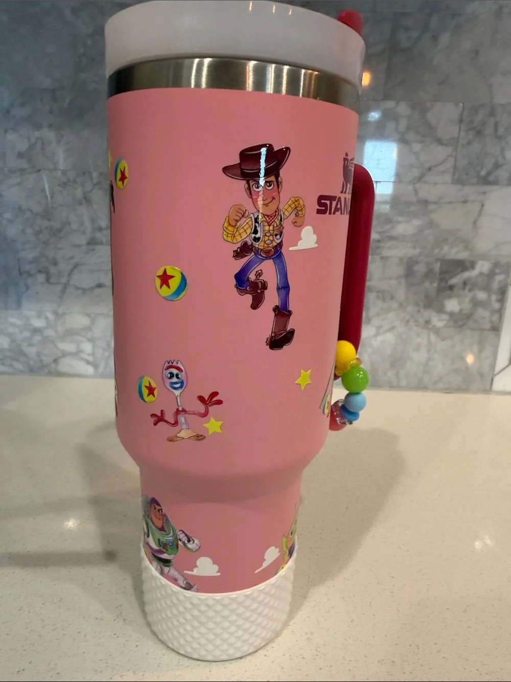 Stanley Pink Travel Tumbler Toy Story Decorative Top, Charm 40 oz